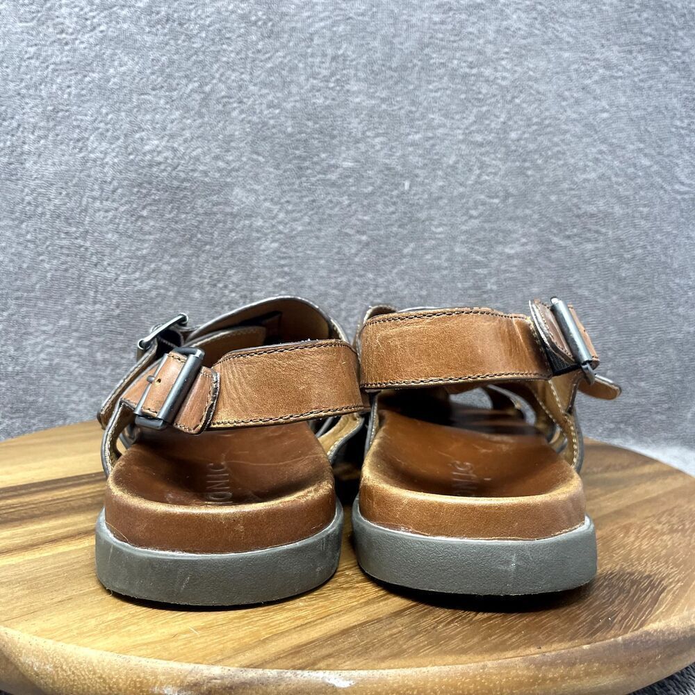 VIONIC Gil Brown Leather Adjustable Buckle Sling Fisherman Sandals Men's Size 12 - Picture 4 of 8